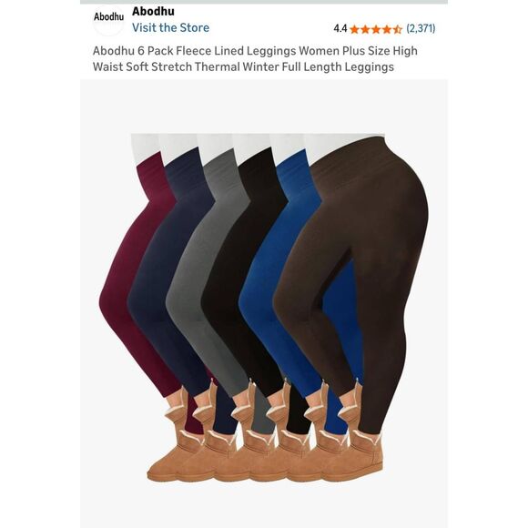 6 Pack of Fleece Lined Leggings - NEW! - Picture 1 of 16